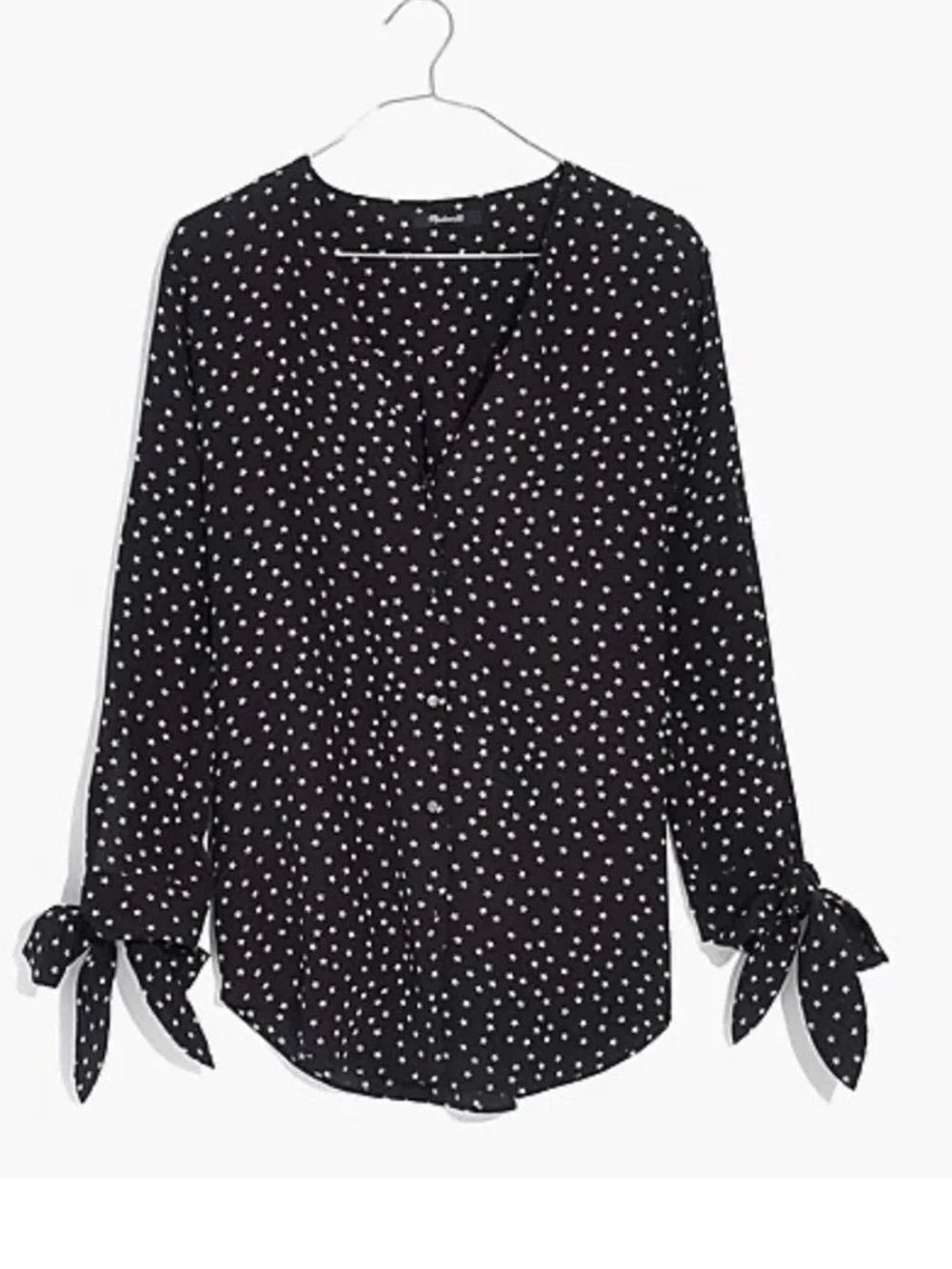 Madewell Silk Star Scatter Tie-Sleeve Top - Picture 3 of 7